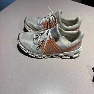 On Running Women's Sneakers in Gray and Orange